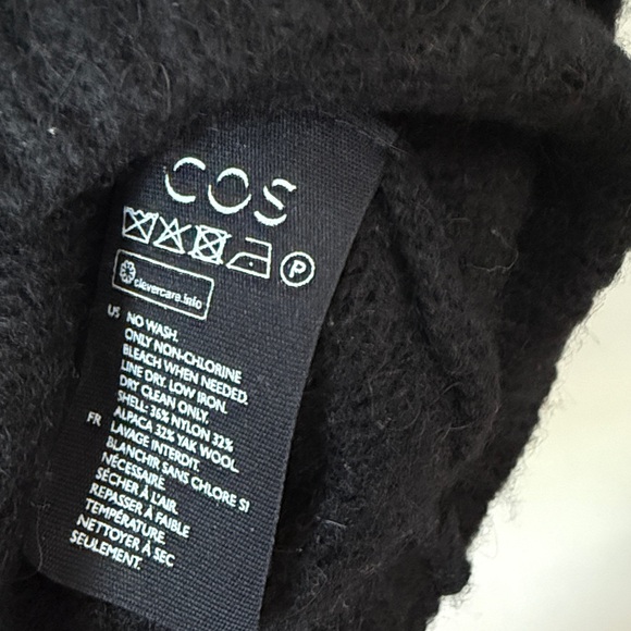 COS Classic Black Alpaca Wool Blend Top - Picture 4 of 6